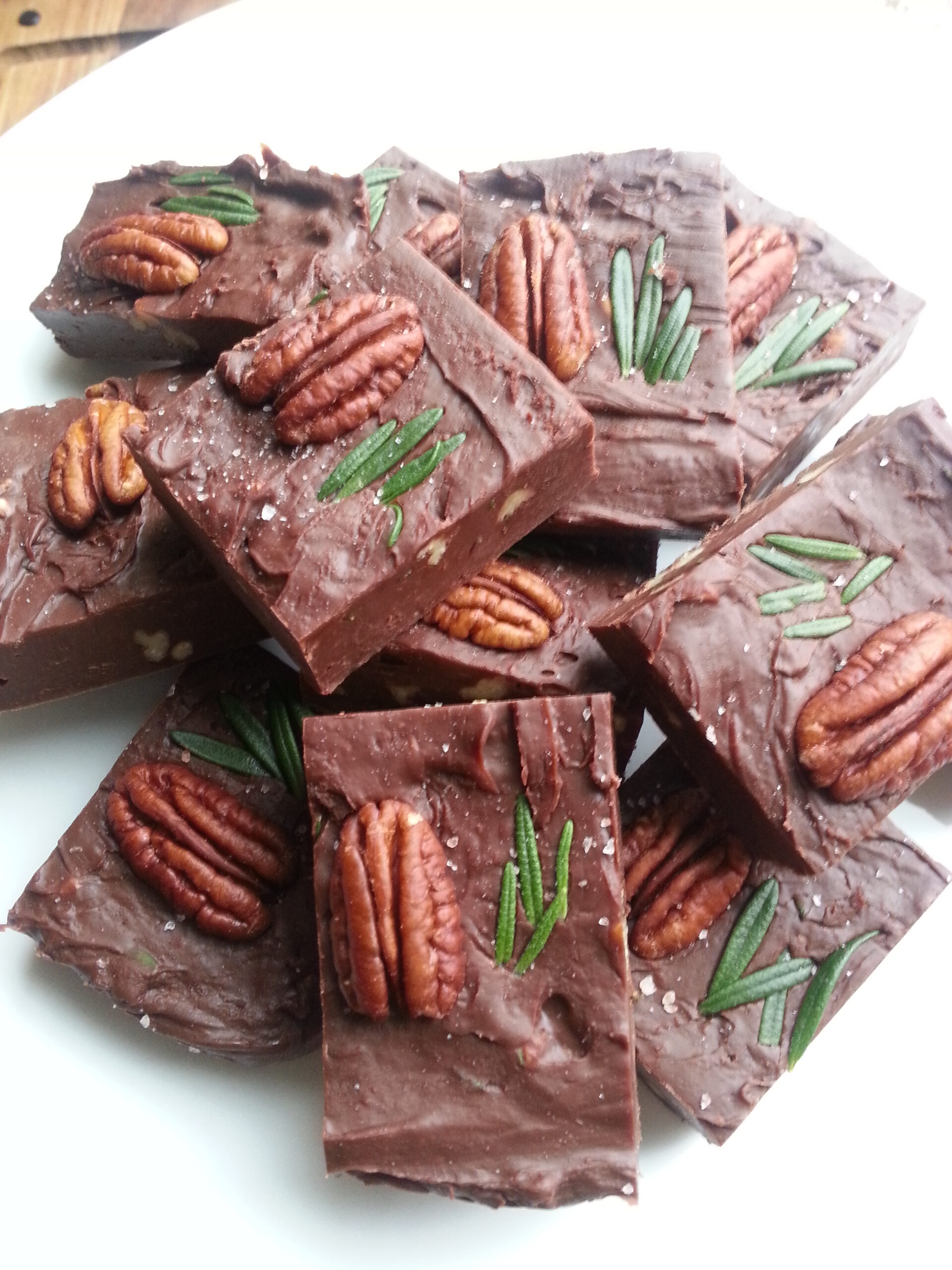 rosemary pecan chocolate fudge